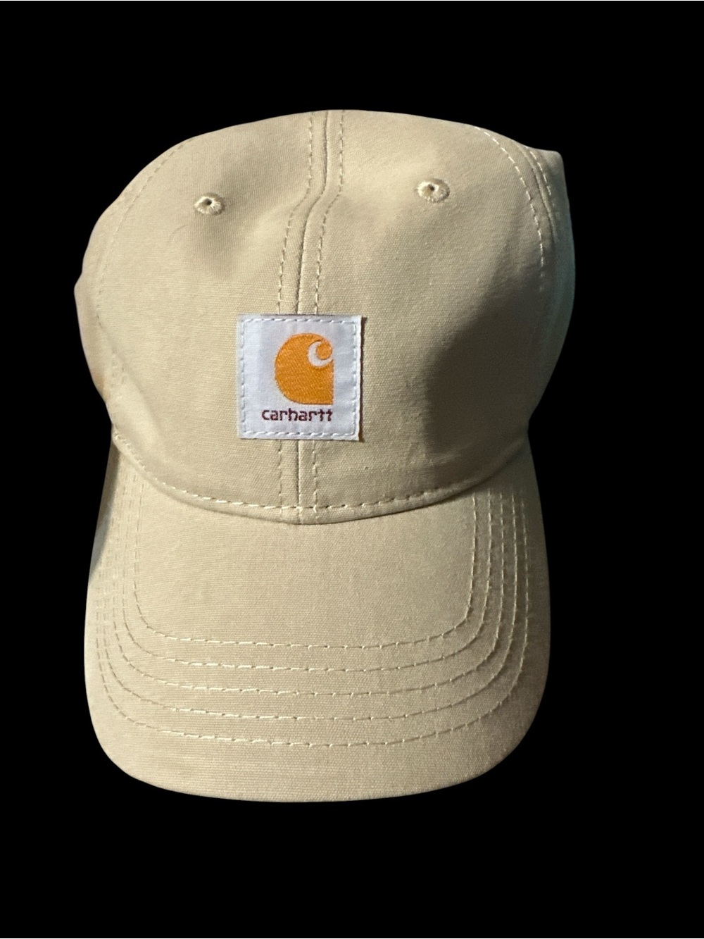 Carhartt Tan Khaki Canvas Baseball Cap Adjustable Dad Hat Logo Patch Workwear